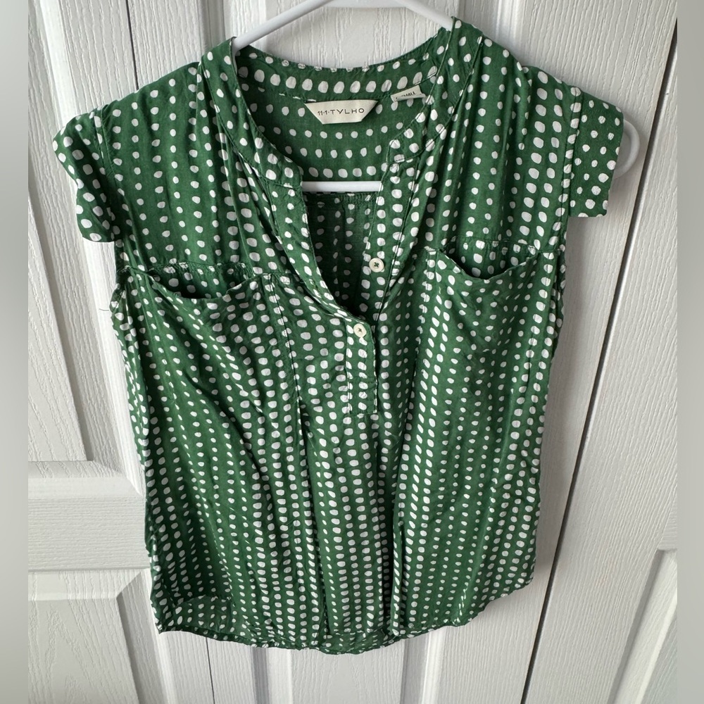 Green Polka Dot Women's Top
